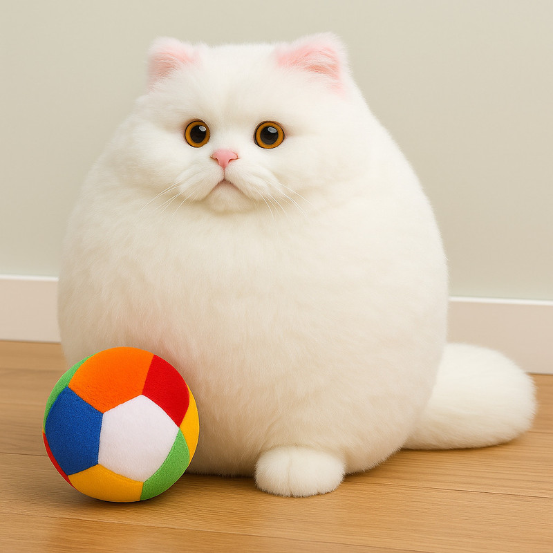 Sonal Soft Toys Combo Soft Toy persian cat and Rattel Ball 12cm  - 30 cm(Multicolor)