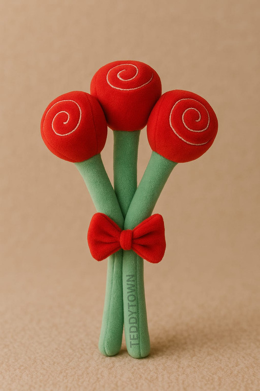 Teddytown Rose Bouquet Dog Toy – Love Chew Buddy - 25 cm(Red)