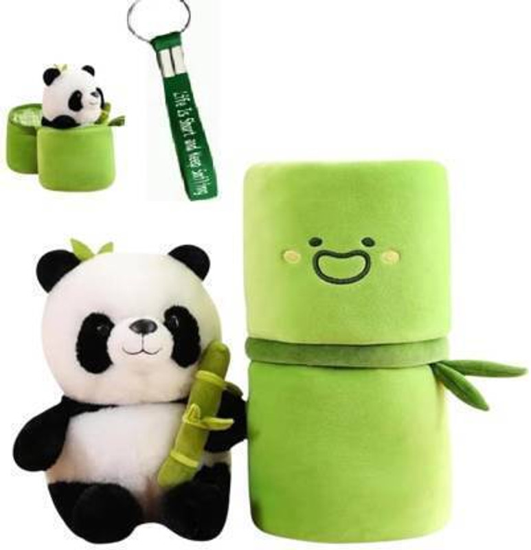 TWOLOVER Bamboo Panda Plush With Keychain Gift For Kids,wife - 30 cm  - 35 cm(Multicolor)