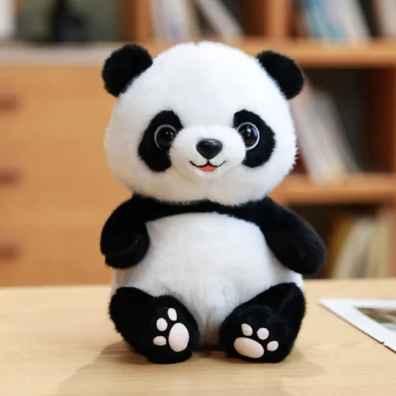 plush joy Panda Soft Stuffed Plush Animal Toy for Kids and Gift Toys  - 26 cm(White black)