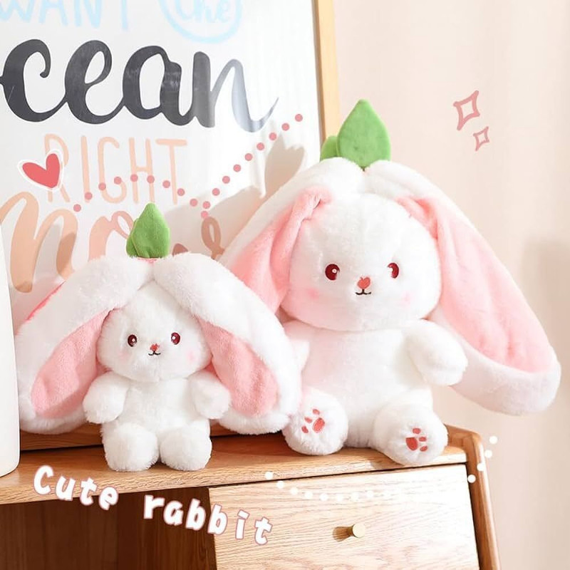 R C TRADERS Premium Quality Bunny Plush Toy, Reversible Bunny Design Soft Toy  - 35 cm(Multicolor)