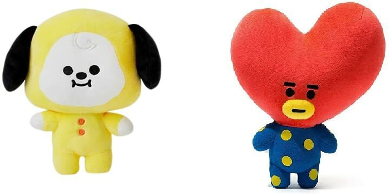 AVS BTS Combo Chimmy and Tata Soft Toy BTS Bangtan Boys Stuffed Plush Toy for Kids - 30 cm(yellow and red)