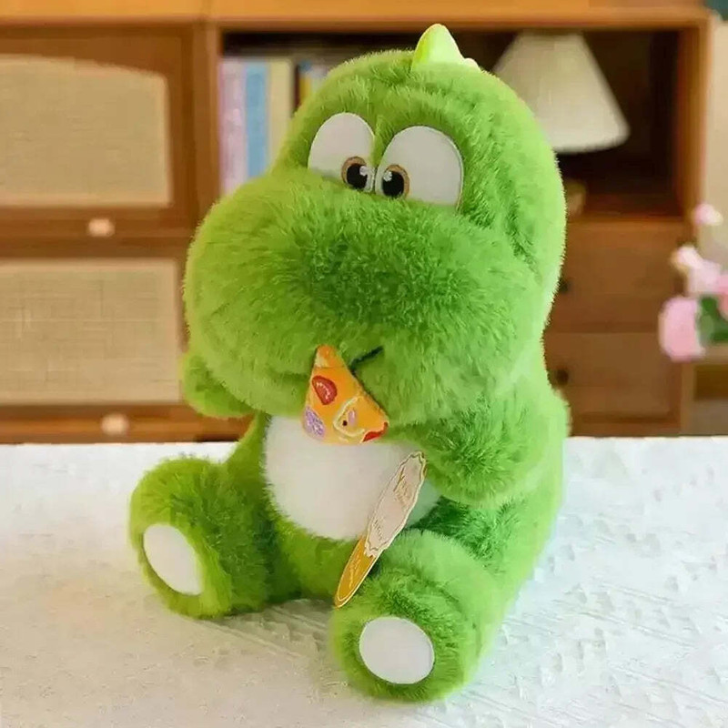 Coming wave Pizza Eating Dinosaur Plushie  - 30 cm(Green)