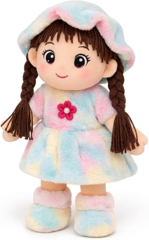 DRM Rainbow Plush Cap Doll Marshmallow Soft Plush Toy - 25 cm(Multicolor)