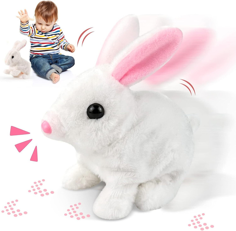 parspar Walking,Talking Rabbit Toy, Stuffed Animal Interactive Soft toys for kids  - 15 cm(Multicolor)