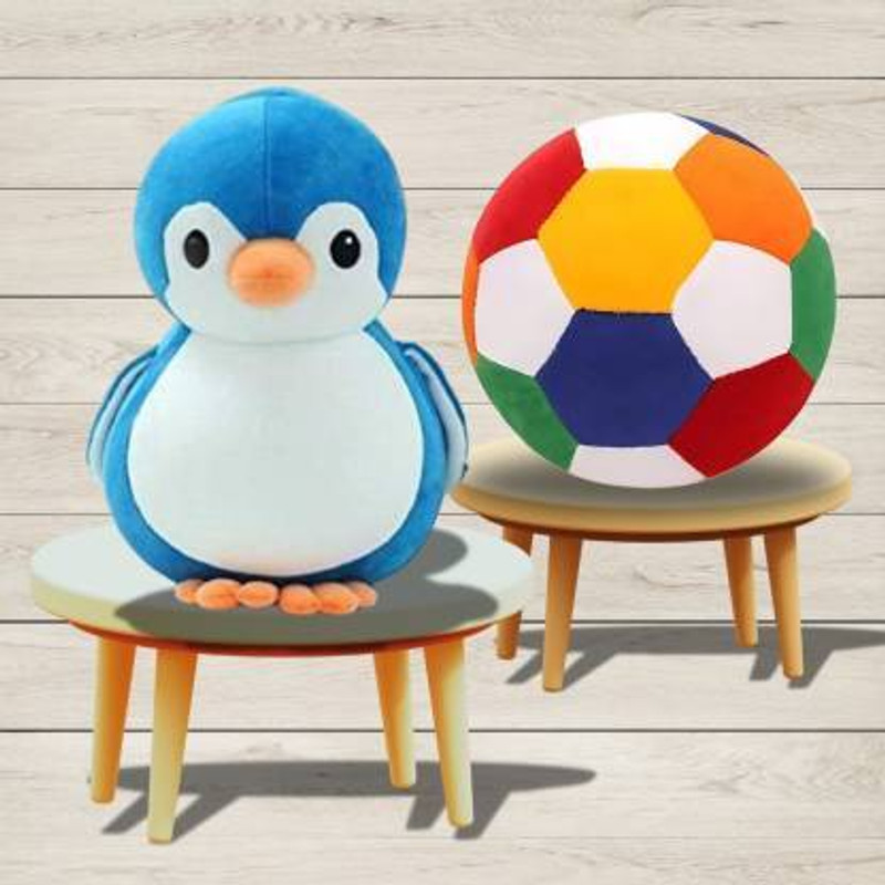 Nihan Enterprises Combo pack of plush soft stuffed toys Football & caterpillar  - 40 cm(Multicolor)