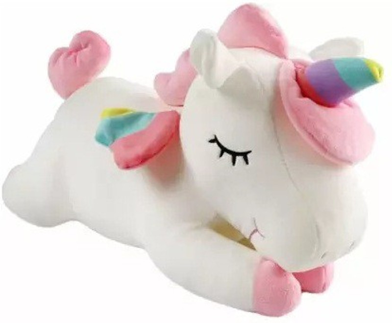 DRM Unicorn Horse Soft Stuffed Plush Toy for Girls & Boys Kids Babies Birthday Gift  - 20 cm(White)