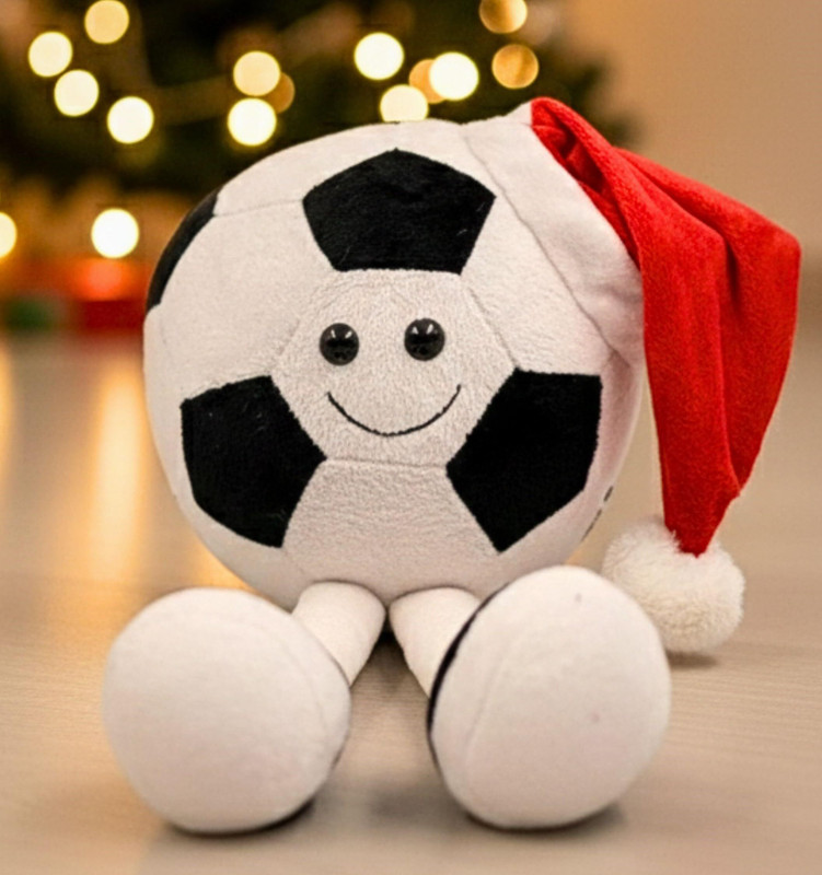 Tickles Cute Football with Little Hands Soft Stuffed Plush Sports Toy for Kids  - 30 cm(White & Black)