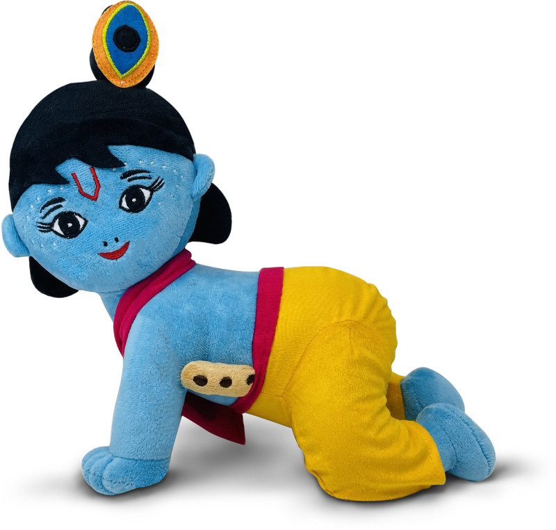 Sakhyam Manohar Krishna Soft Doll | Little Krishna crawling - 13 inch(Sky blue, Yellow)