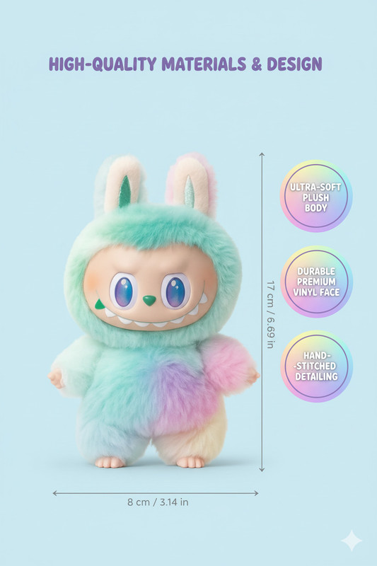 Have Fun Labubu Exclusive Collectible Toy – Random Color | Gift for Kids  - 17 cm(Multicolor)