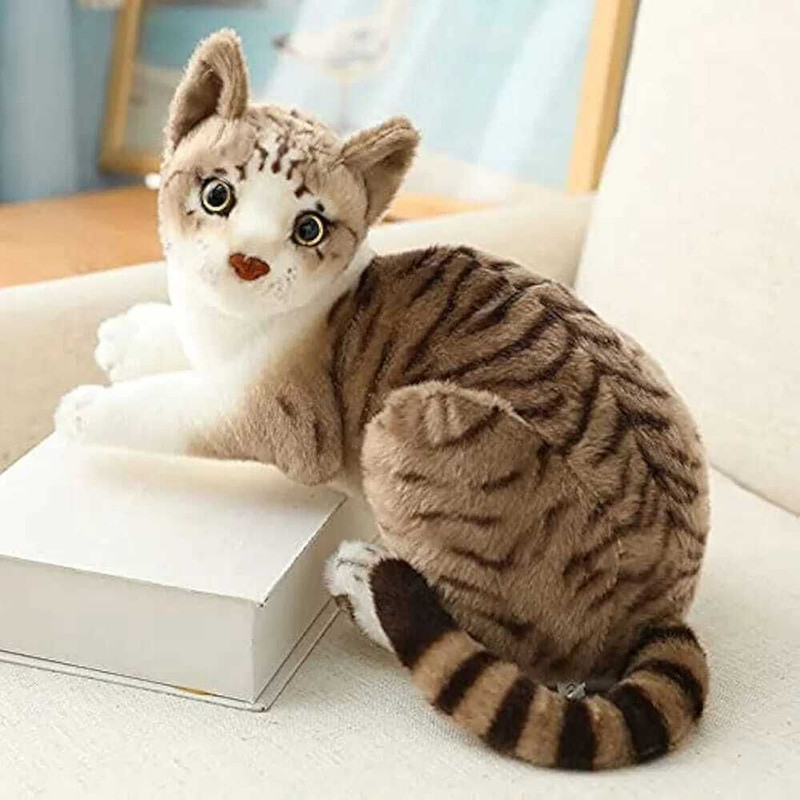 Baby Melon Soft Fur Musical Cat With Meow Meow sound Animal Toy for kids  - 35 cm(Brown)