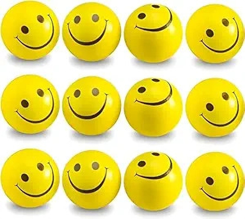 ShubhKraft Mini Smiley Sponge Ball for Grip Strength, Focus and Comfort  - 2.5 inch(Yellow)