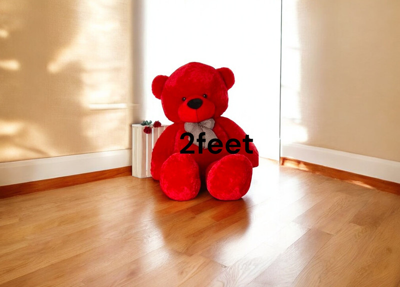 Merry N Jolly Soft Teddy Bear For kids & Loved Ones, Premium Non Toxic Material. - 24 inch(red 2 feet teddy bear 61 cm)