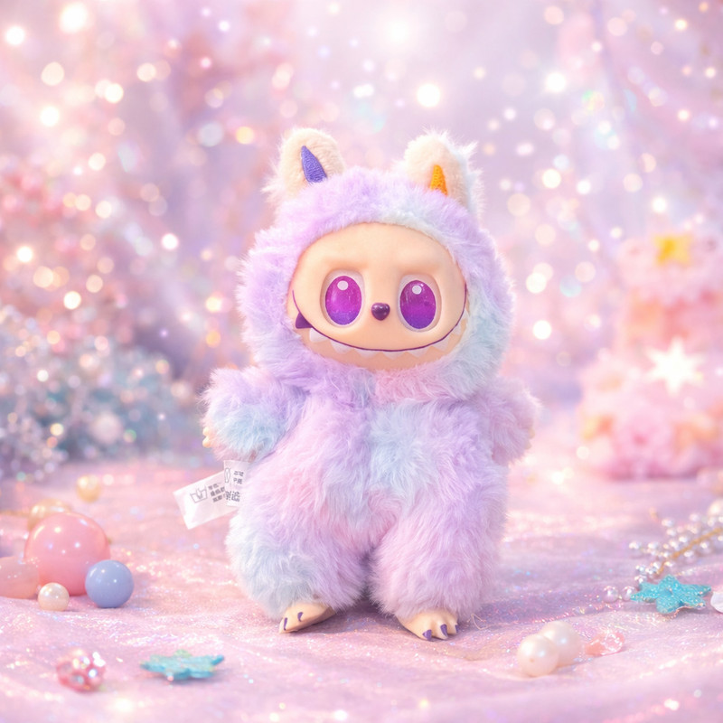 AADVIK SINGH GLOBAL Cute Labubu Doll Plush Toy for Kids | Soft Stuffed Cartoon Character Doll |  - 15 cm(Purple)