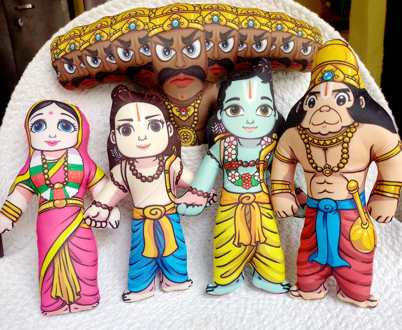 UAS ACHYUTA EXPERT TRADING CO UAS RAM DARBAR WITH RAVAN - 8 inch(Multicolor)