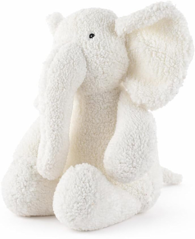 MELLOW TOYS Softy Elephant Premium Plush Toy– Made in Skin, Friendly, nontoxic Fabric Sherpa - 35 cm(White)
