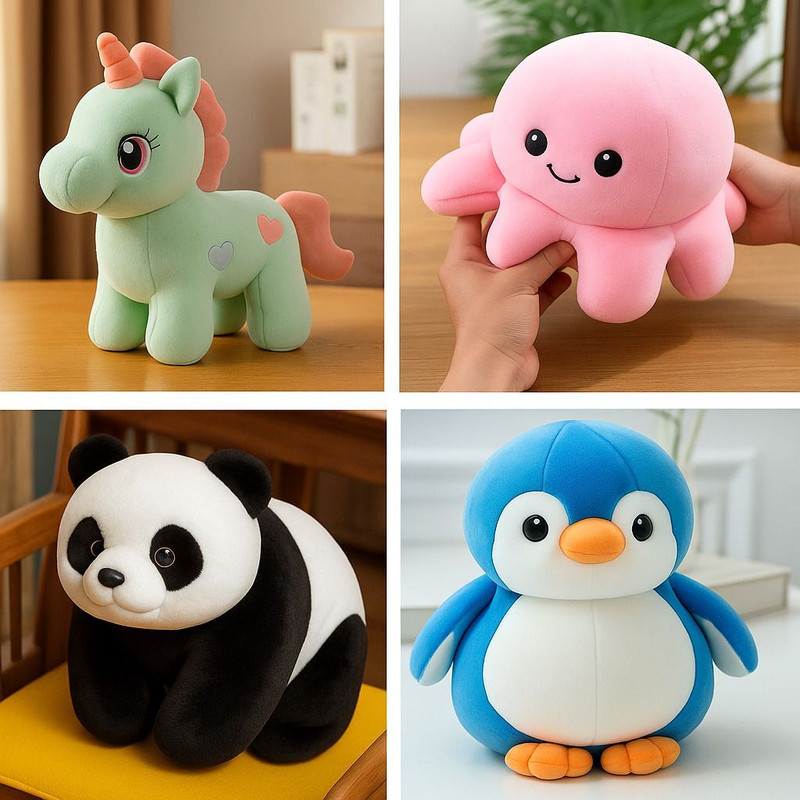 HELLOBEAR Super Soft & Huggable Stuffed Animals for Boys & Girls  - 18 cm(Multicolor)