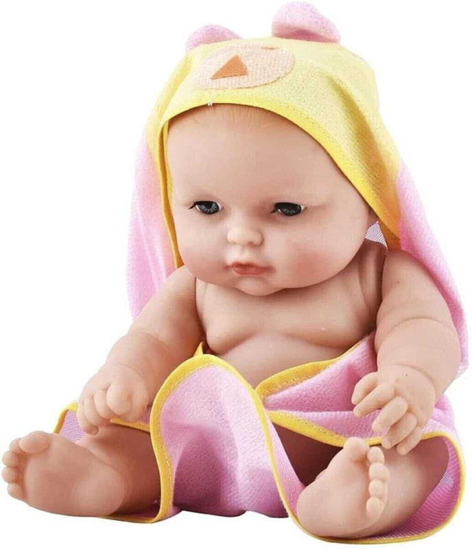 RPC99 Natural Looking Baby Toy Wearing a Towel with Movable Hand and Leg  - 22 cm(Multicolor)