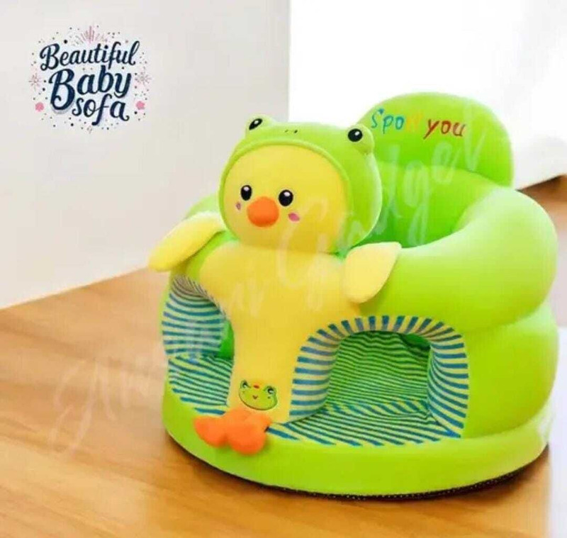 LittlePowz Sofa for Kids Soft Plush Cushion Baby Sofa Seat ROUND-GREEN-CHICK-XQ-01 - 35 cm(Green)