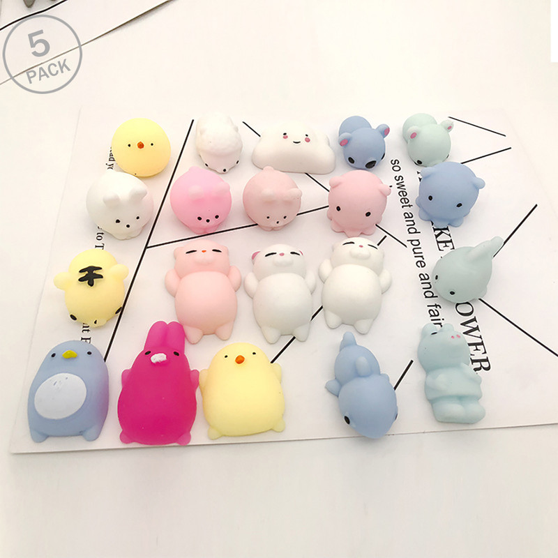 ai play Mini Squishies Set - 5 Pack  - 4 cm(Multicolor)