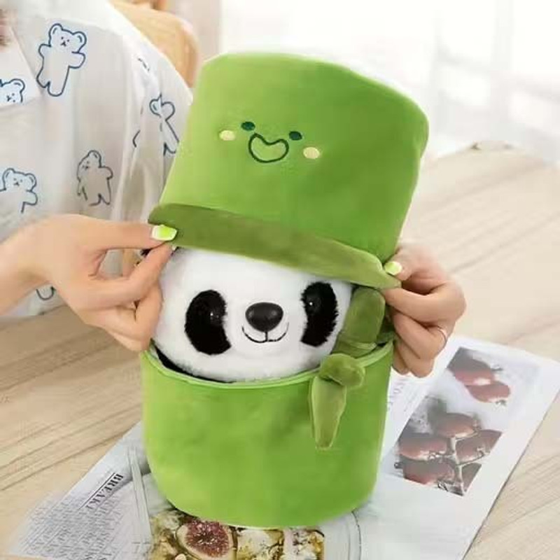 RSY Bamboo Stuffed Animal Toy, Cute Panda Plush with Bamboo, Plushies - 30 - 30 cm(Green)