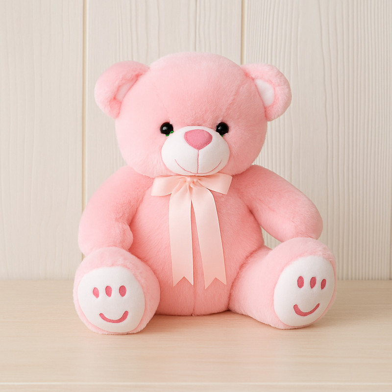 Zexsazone Soft push imported fabric smiley teddy bear size 32 CM height in Pink color gift for birthday baby lover wife sister friends girlfriend  - 32 cm(Pink)