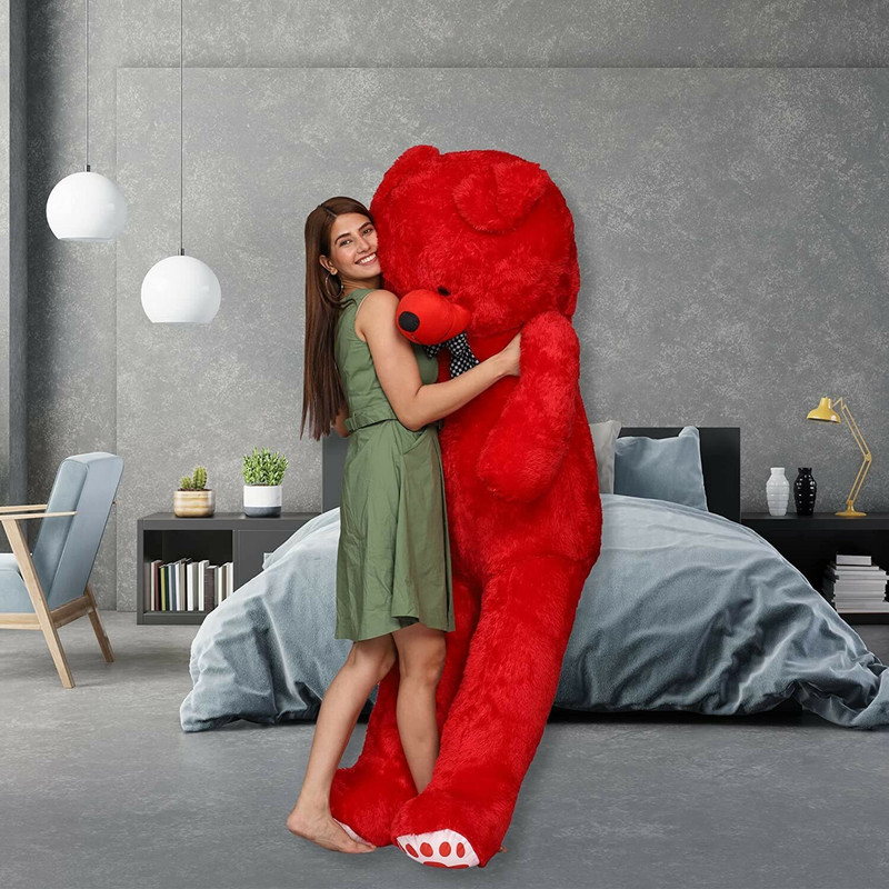 msy 4 feet teddy bear very huggable & very smooth soft toy lover gift teddy 122 cm - 122 cm(Red)