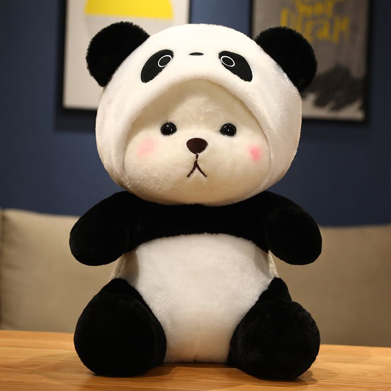 ValoraStore Hoodie Panda Soft Toy | Ultra Soft Plush Teddy Bear for Kids, babies & Gifting  - 40 cm(white & black)