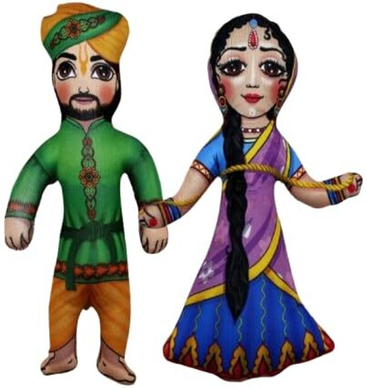 Vrindavanstore.in Nand Baba with Yashoda Maiya Soft Toy - 8 inch(Multicolor)