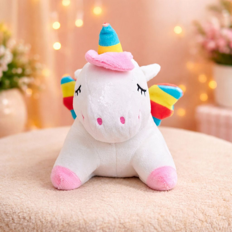 AADVIK SINGH GLOBAL Cute Unicorn Soft Toy for Kids | Plush Stuffed Animal |Ultra Soft Huggable Toy - 21 cm(White, Pink, Multicolor)