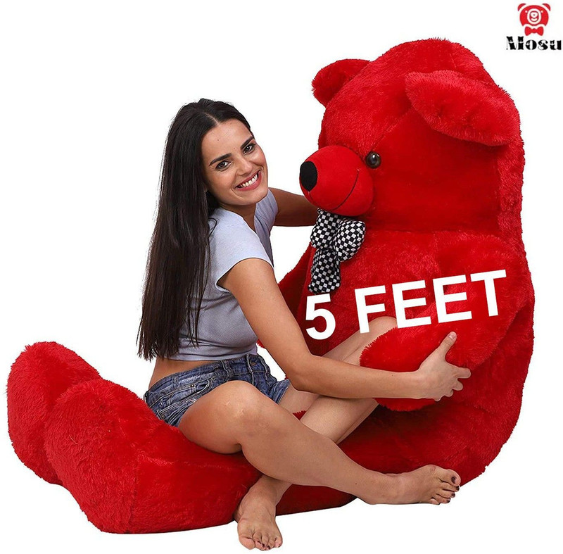 MOSU 5 Feet Red Super Soft Lovable Teddy Bear for Girlfriend, Birthday Gift - 60 inch(Red)