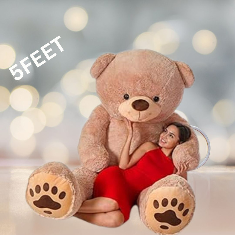 MOSU 5 Feet Giant Teddy Bear – Big, Fluffy, and Ready for Hugs! - 152 cm(Brown)