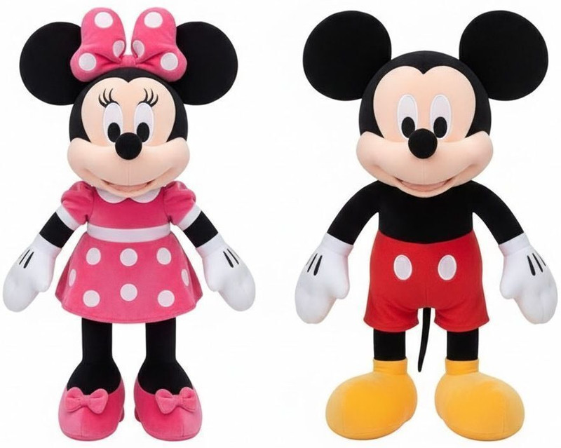 Anusuiya & co Mickey & Minnie cartoon soft toys for kids - 40 cm(Multicolor)