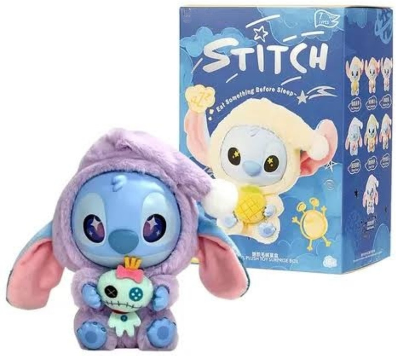 feelhigh Stitch Eat Something Doll Blind Box Vinyl Plush Pendant Mystery Box  - 12 cm(Multicolor)