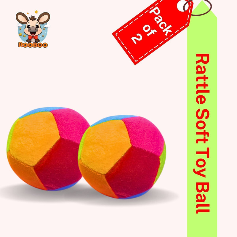 Rooboo Soft Ball Toy Combo Pack of 2 Perfect for Playtime  - 10 cm(Multicolor)