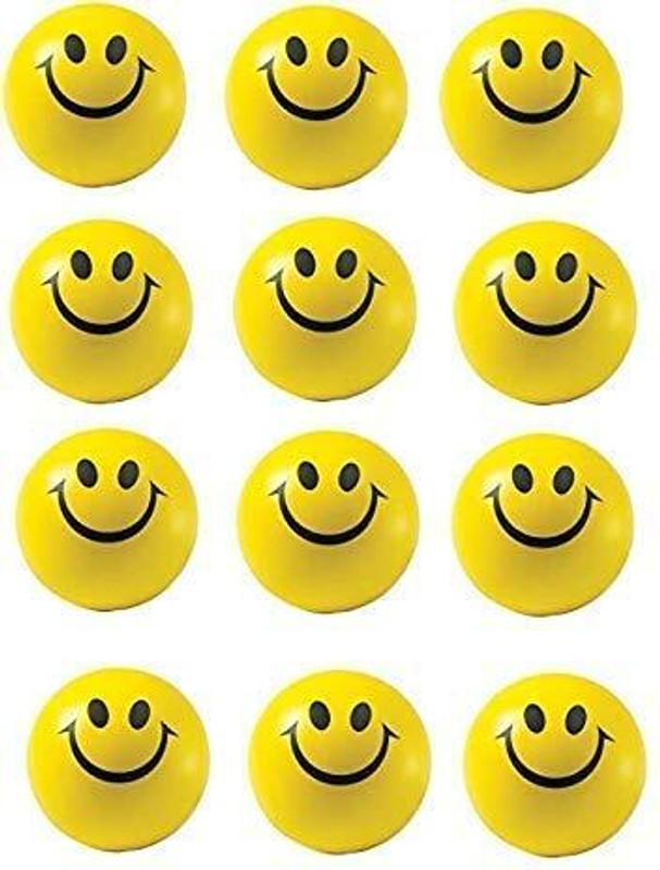 Kitchwish Smiley Balls Cute Funny Yelllow Emoji Happy Smiley Face Squeeze Sponge Balls 12  - 7 cm(Yelllow)