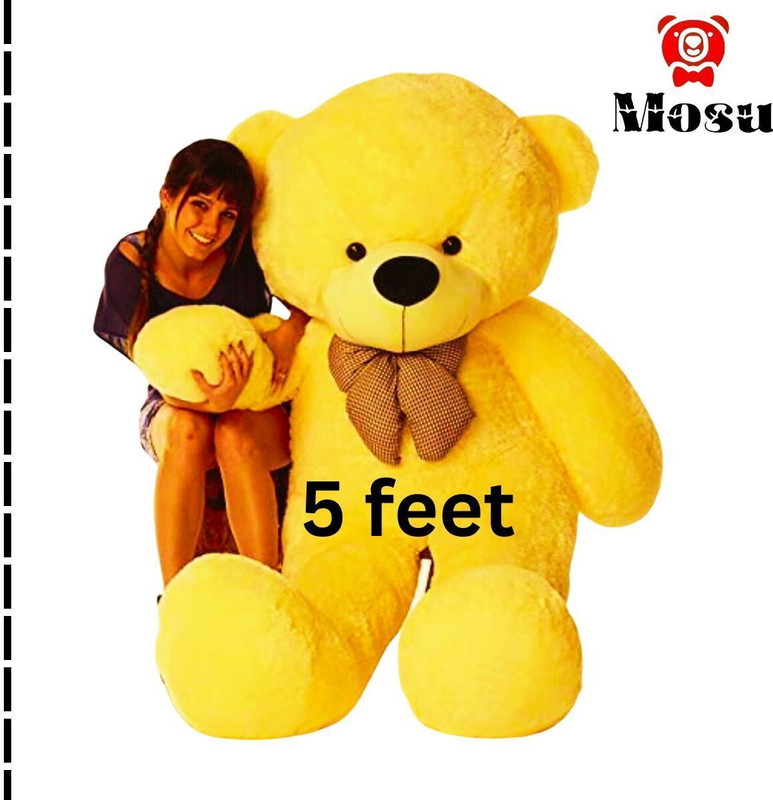 MOSU SOFT CUTE CHARMING TEDDY BEAR FOR KIDS AND GIRLS 7 FEET - 210 cm(Yellow)