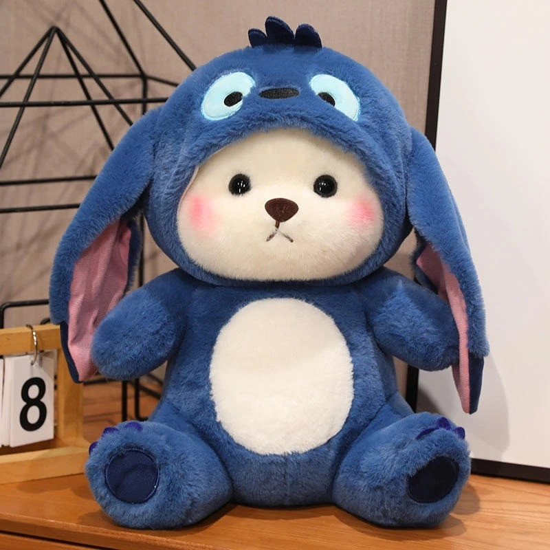 Plushora Latest Blue Dressed Teddy Bear stuffed toys for kids, removable hat, - 45 cm(Blue)