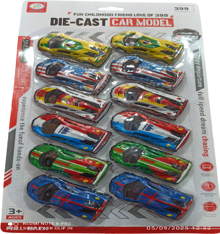 OLIFIN 12 Metal Cars - 200 mm(Multicolor)