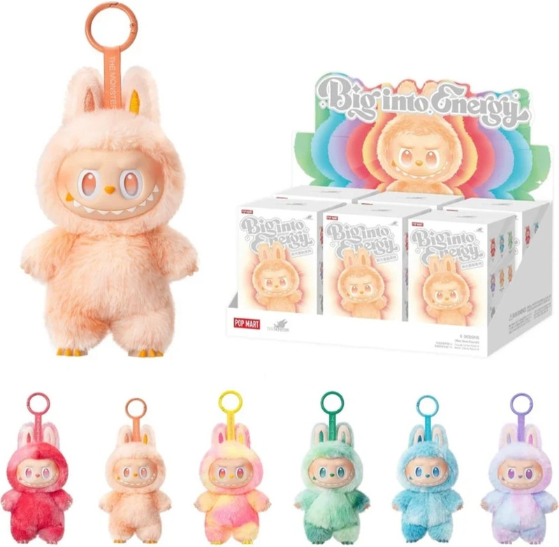 tejvibeandco Labubu Fluffy Character Plush Doll Keychain  - 17 cm(Multicolor)