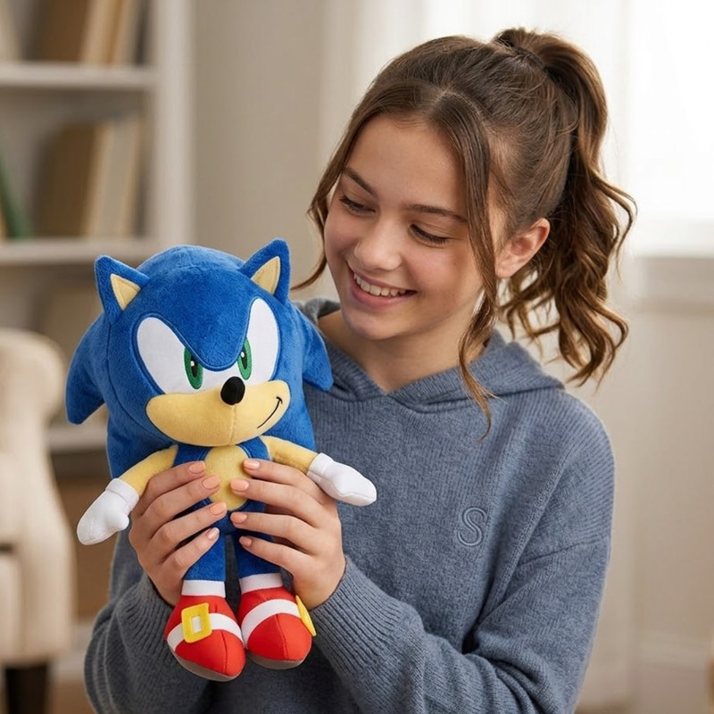 jr jack & rose Adorable Soft Stuffed Animal Lovely Cartoon Character Sonic Plush Toy  - 30 cm(Blue)