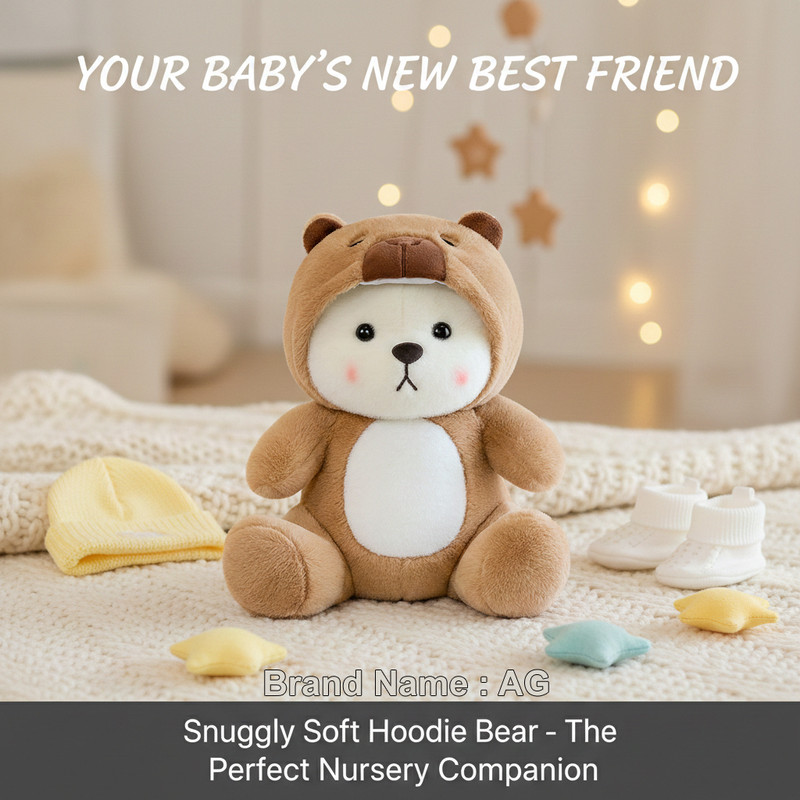 A G Enterprises Charming Hoodie Bear Soft Toy - Ideal Surprise Gift for Boys & Girls - 30 cm(Brown)