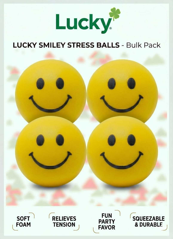 Bgroovy Smiley Face Squeeze Stress Ball - Set of 12  - 3 inch(Yellow)