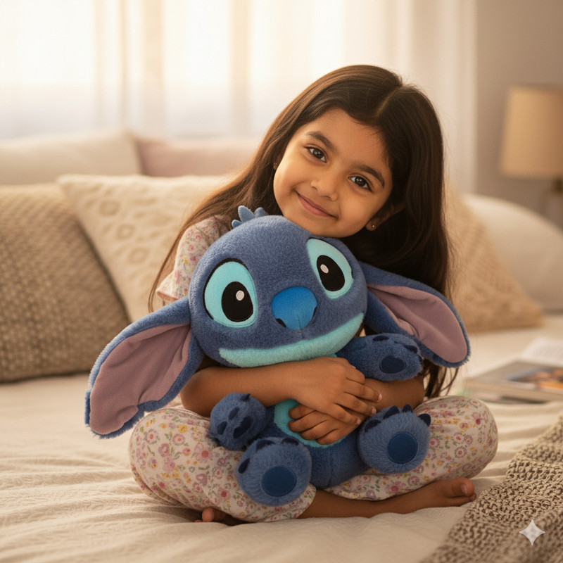 tinytotem Stitch Soft Toy | Ultra-Soft Plush Companion for Kids | Adorable Cuddle Buddy  - 35 cm(Blue)