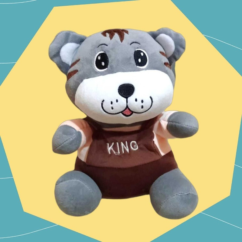 Luipui New Tiger Plush Toy Super Soft & FluffyA214  - 38 cm(Grey)