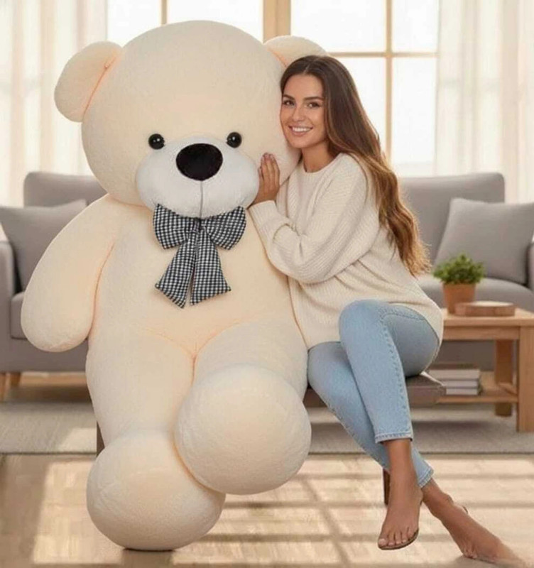 Polyhug 3 feet cream imported teddy bear Super Quality - 90 cm(Cream)