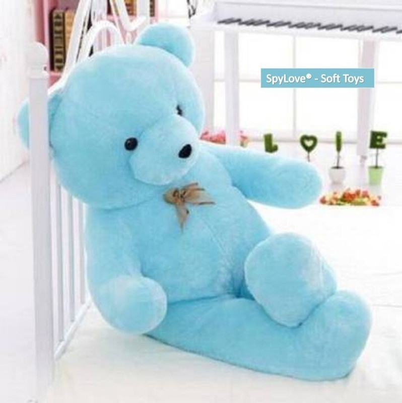 RSS SOFT TOYS Stuffed Teddy Bear 3 feet Long Soft Sky Blue bear BIRTHDAY GIFT - 85 cm Blue  - 85 cm(SKY BLUE)