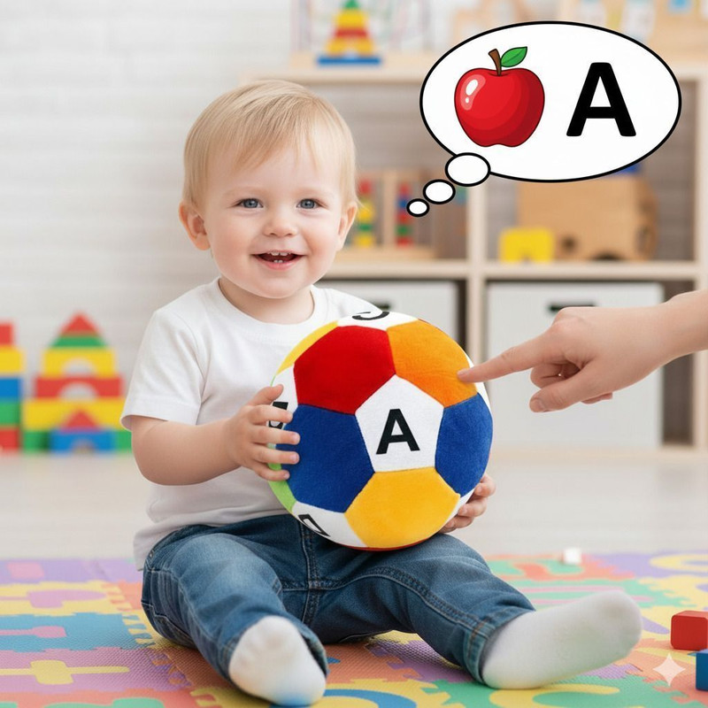 FUN KIDS ABCD Educational Multicolor Soft Ball for Kids – Fun & Interactive Learning Toy  - 15 cm(Multicolor)