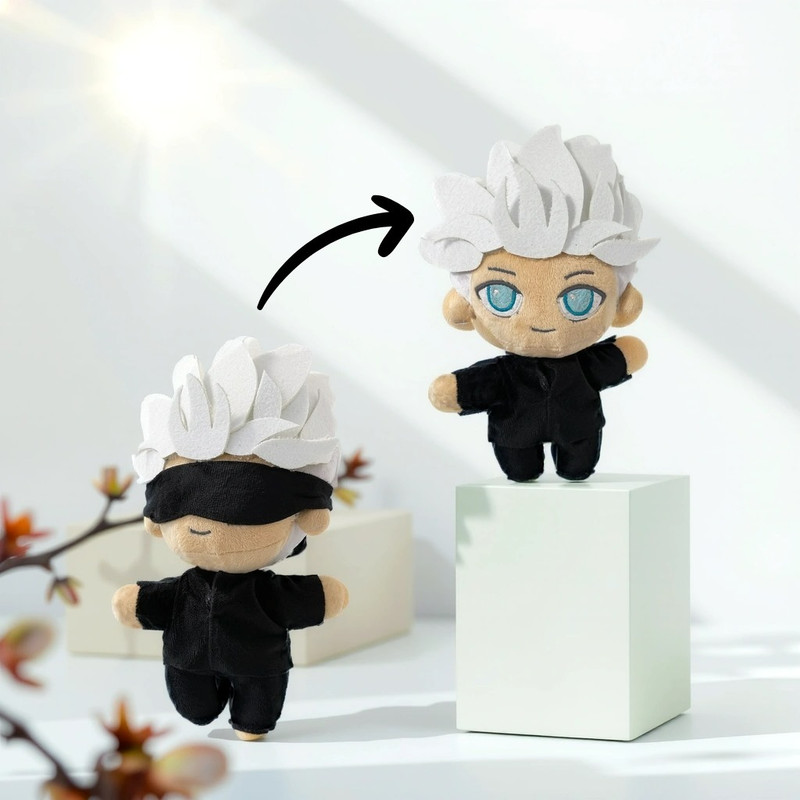 Shri Gojo Satoru Plush Soft Toy Anime Action Figure Collectible, Jujutsu Kaisen Gifts  - 30 cm(White & Black)