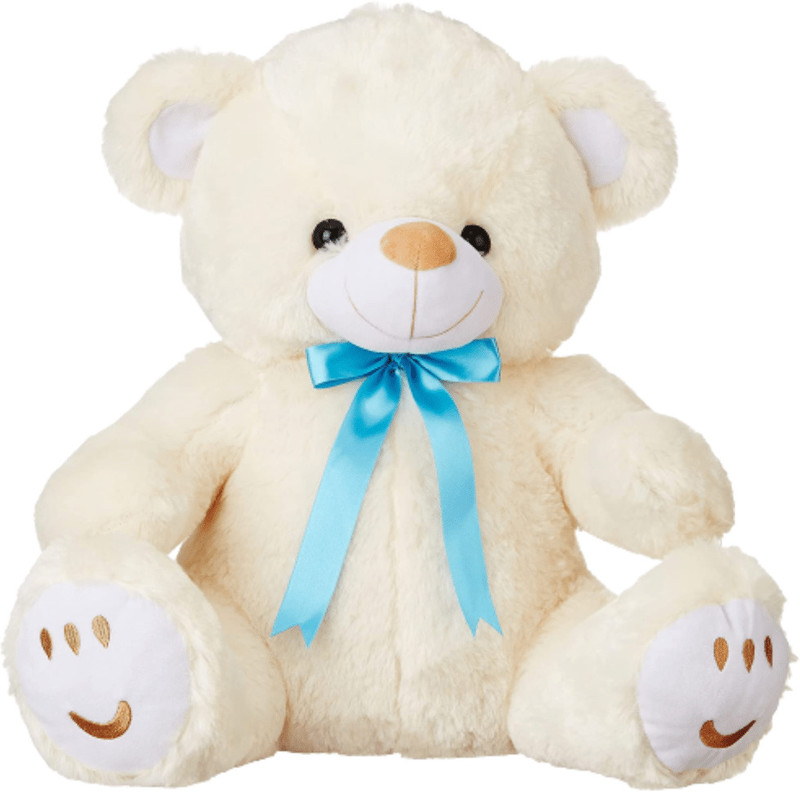 Toyingly White Fur Teddy Bear | Cute Teddy Bear Loveable Soft Toy - 45 cm(White)